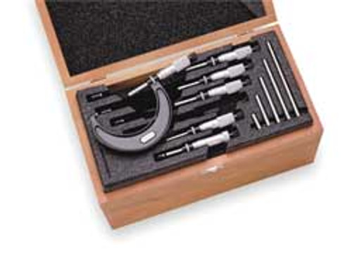 STARRETT S436.1CXRLZ OUTSIDE MICROMETER SET- 0-6"- .001" GRAD