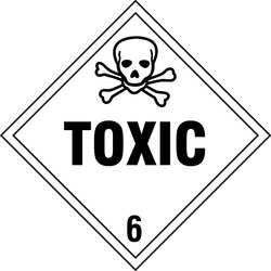 STRANCO INC DOTP-0106-PS VEHICLE PLACARD TOXIC WITH PICTOGRAM