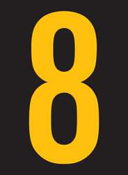 STRANCO INC RUM200-8-YB REFLECTIVE NUMBER LABEL 8 PK25