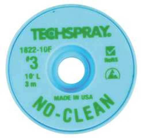 TECHSPRAY 1822-10F NO-CLEAN GREEN #3 BRAID - AS
