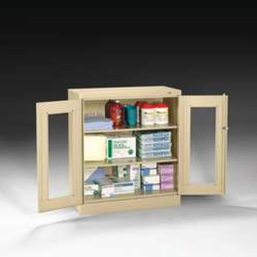 TENNSCO CORP CVD4218 LIGHT GREY COUNTER HEIGHT STORAGE CABINET CLEARVIEW TENNSCO CORP CVD4218 LIGHT GREY COUNTER HEIGHT STORAGE CABINET CLEARVIEW