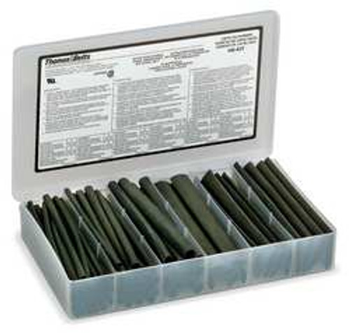 THOMAS & BETTS HSKIT HEAT SHRINK TUBING KIT BLACK 74 PC