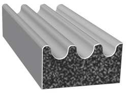 TRIM LOK INC X103BT-100 RUBBER SEAL RIBBED 0.63 IN W 100 FT