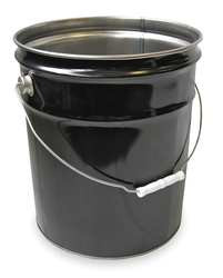 GRAINGER GLOBAL SOURCING PAIL-STL-RI-UN STEEL PAIL BLACK CAP 5 GAL WITH LINING