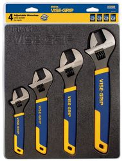 IRWIN 2078706 4PC ADJ WRENCH TRAY SET-6" 8" 10" + 12"