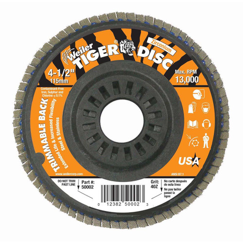 WEILER CORPORATION 50002 4-1/2" X7/8 TYPE 29 STYLE GRINDING WHEEL