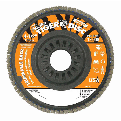 WEILER CORPORATION 50003 FLAP DISC: 7/8" HOLE, 60 GRIT, ZIRCONIA 