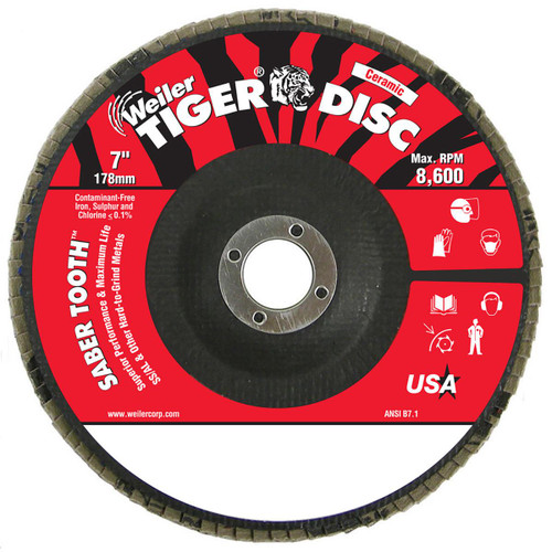 WEILER CORPORATION 50108 7" ANGLED- PHENOLIC- 36CER- 7/8" ARBOR