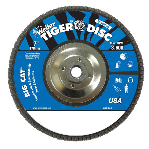 WEILER CORPORATION 50843 7" TIGER DISC BIG CAT ABR FLAP DISC PHEN WEILER CORPORATION 50843 7" TIGER DISC BIG CAT ABR FLAP DISC PHEN