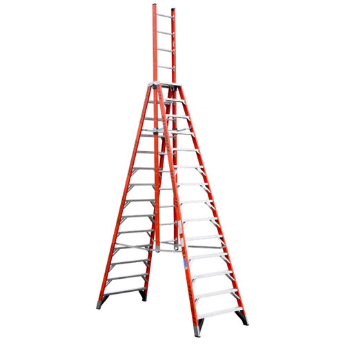 WERNER CO E7414 TRESTLE EXTENSION LADDER,FBRGLSS,14FT,IA