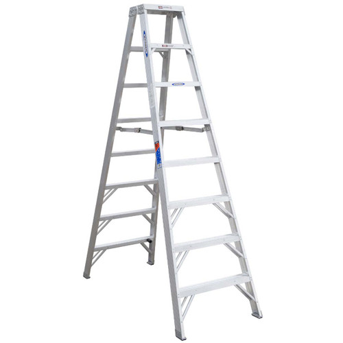 WERNER CO T378 7-STEP ALUMINUM STEP LADDER: TYPE IA, 8'