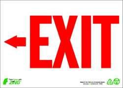 ZING ENTERPRISES, LLC 2082A EXIT SIGN LEFT ARROW 10X14 ALUMINUM