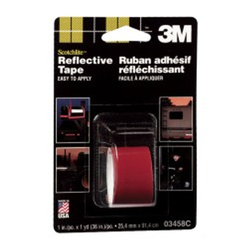 3M 03458 REFLECTIVE SAFETY TAPE, RED, 1 X 36-IN. 3M 03458 REFLECTIVE SAFETY TAPE, RED, 1 X 36-IN.