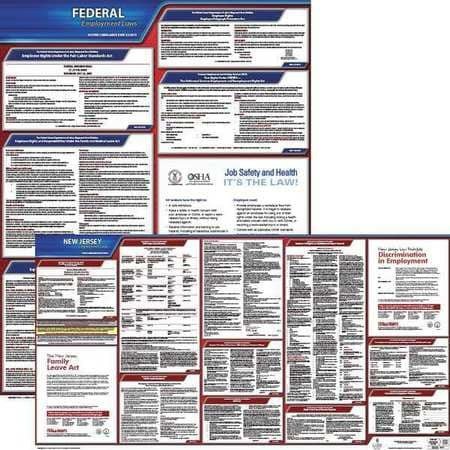 JJ KELLER 100-NJ-K LABOR LAW POSTER KIT NJ ENGLISH 43 IN W
