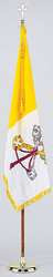NYLGLO 101800 PAPAL FLAG SET W/BASE NYLON