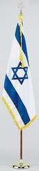 NYLGLO 102500 ISRAEL FLAG SET W/BASE NYLON