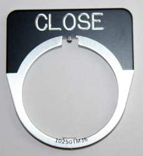 EATON 10250TM11 LEGEND PLATE HALF ROUND CLOSE BLACK EATON 10250TM11 LEGEND PLATE HALF ROUND CLOSE BLACK