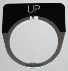 EATON 10250TM35 LEGEND PLATE,HALF ROUND,UP,BLACK