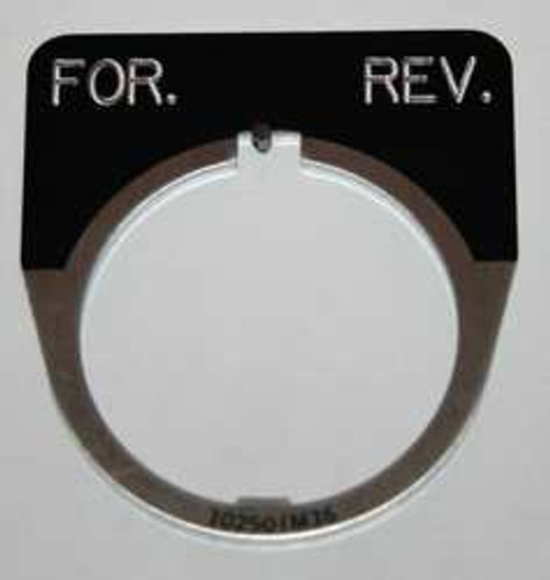 EATON 10250TM38 LEGEND PLATE FOR REVERSE BLACK EATON 10250TM38 LEGEND PLATE FOR REVERSE BLACK