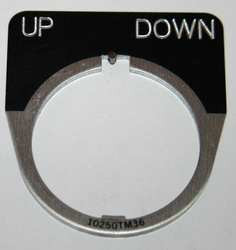 EATON 10250TM48 LEGEND PLATE,HALF ROUND,UP DOWN,BLACK