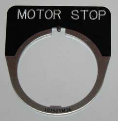 EATON 10250TM82 LEGEND PLATE HALF ROUND MOTOR STOP BLACK