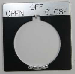 EATON 10250TS53 LEGEND PLATE SQUARE OPEN OFF CLOSE BLACK