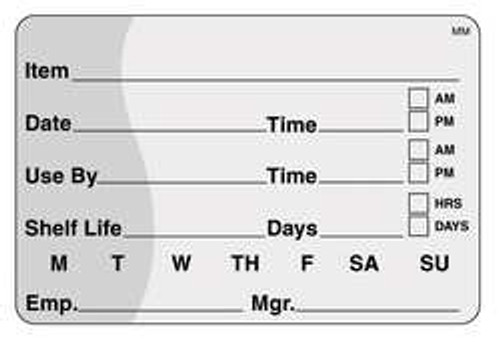 DAYMARK 110342 SHELF LIFE LABEL 2 IN H PK 500