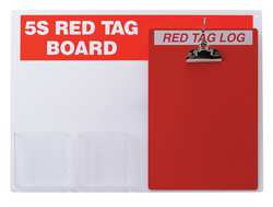 BRADY SPC ABSORBENTS 122049 RED TAG STATION WITH CLIPBOARD,UNFILLED