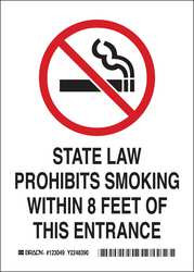 BRADY SPC ABSORBENTS 123052 NO SMOKING SIGN 10 HX7 W VINYL