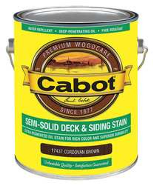 CABOT 140.0017437.007 STAIN CORDOVAN BROWN SEMISOLID FLAT 1GAL