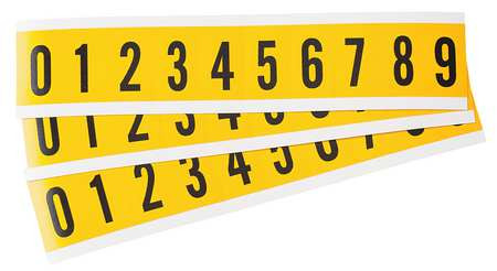 BRADY SPC ABSORBENTS 1530-# KIT NUMBERS LABEL KIT 0 THRU 9 25 CARDS