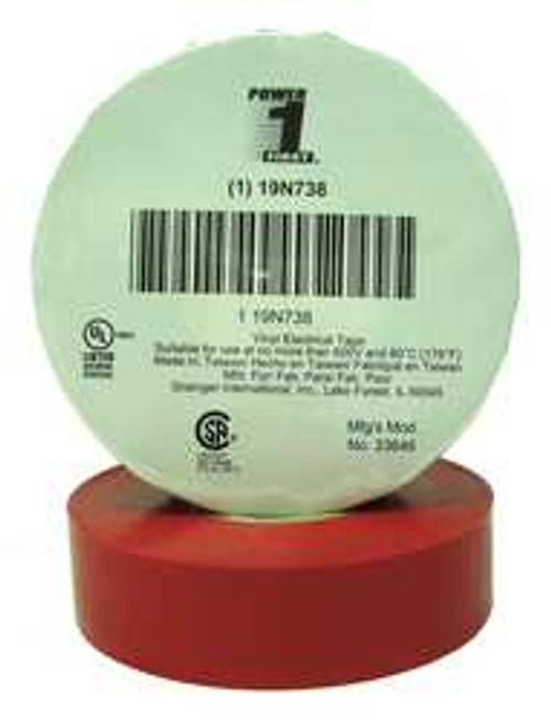 POWER FIRST 19N738 ELECTRICAL TAPE 3/4 X 66 FT 7 MIL RED