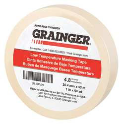 GRAINGER GLOBAL SOURCING 20PJ09 MASKING TAPE NATURAL 1IN X 60 YD.