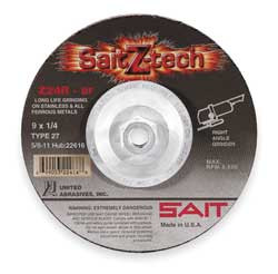 UNITED ABRASIVES-SAIT 22602 DEPRESSED CENTER WHEEL T27 5X1/4X7/8 ZA