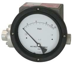MIDWEST INSTRUMENT 240-SC-02-O(JAA)-10P PRESSURE GAUGE 0 TO 10 PSI