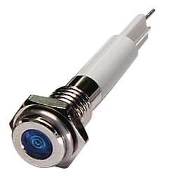 GRAINGER GLOBAL SOURCING 24M035 FLAT INDICATOR LIGHT BLUE 12VDC