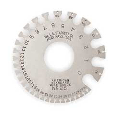 STARRETT 281 AMERICAN STANDARD WIRE GAGE- 0-36 RANGE 