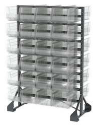 AKRO-MILLS 30016240SC SINGLE SIDED BIN RAIL UNIT 48 BIN CLEAR
