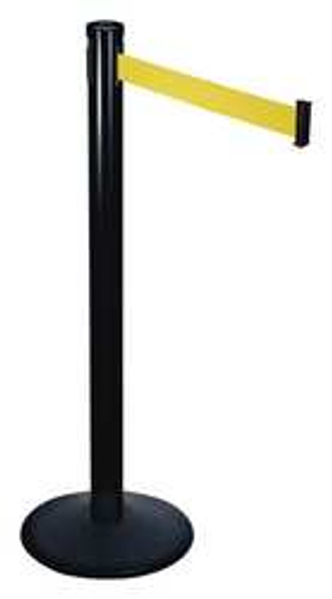 RETRACTA-BELT 301BA-YW BARRIER POST WITH BELT 40 IN H SLOPED