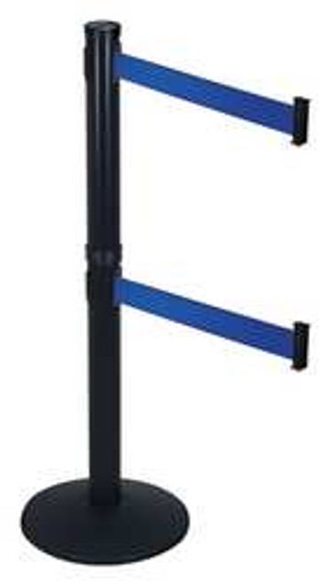 RETRACTA-BELT 301DBA-BL BARRIER POST WITH BELT 40 IN H SLOPED