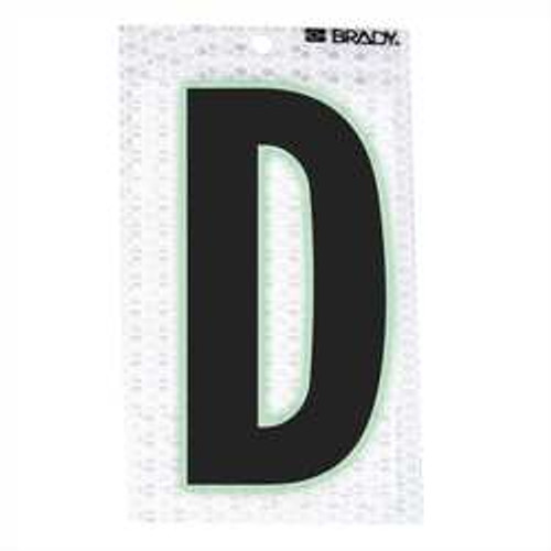 BRADY SPC ABSORBENTS 3020-D REFL. LETTER LABEL, D, GLOW IN DARK,PK10