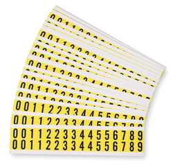 BRADY SPC ABSORBENTS 3420-# KIT NUMBERS LABEL KIT 0 THRU 9 25 CARDS