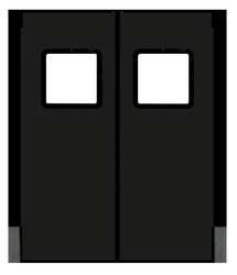 CHASE 3696R25BLA H1825 SWINGING DOOR 8 X 3FT BLACK POLYET