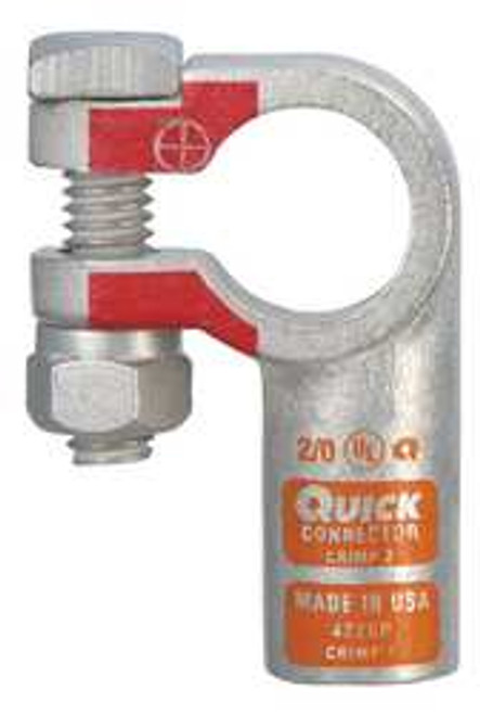 FUSION 4220P LEFT ELBOW TERMINAL 2/0 GA ORNG POS