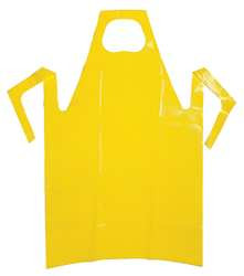 POLYCO 46424 DIE CUT APRON YELLOW 45 IN L PK 50