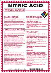 BRADY SPC ABSORBENTS 48882 CHEM SGN 10 X 7IN BLK/RD/BLE/YLLW ON WHT