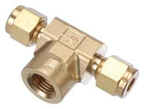 PARKER 4FBT4N-B TEE BRASS A-LOKXF 1/4IN