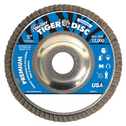 WEILER CORPORATION 50523 TIGER DISC 5" 40GRIT 7/8AR
