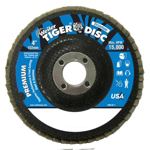 WEILER CORPORATION 50696 TIGER DISC 4" 120GRIT 5/8ARB