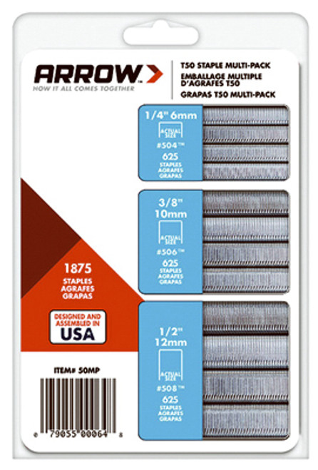 ARROW FASTENER CO 50MP STAPLE T50 MULTI-PACK HD      